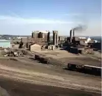 Paper factory Ontario, white liquor line protected