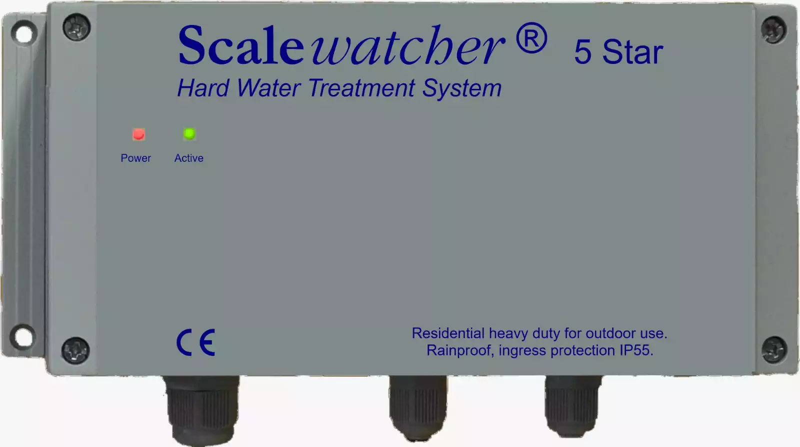 5 Star. Suitable for large houses and works well with municipal or well water supplies. For indoor or outdoor installation. Equipped with an integrated power supply.