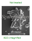 Typical mineral crystal structure in untreated water